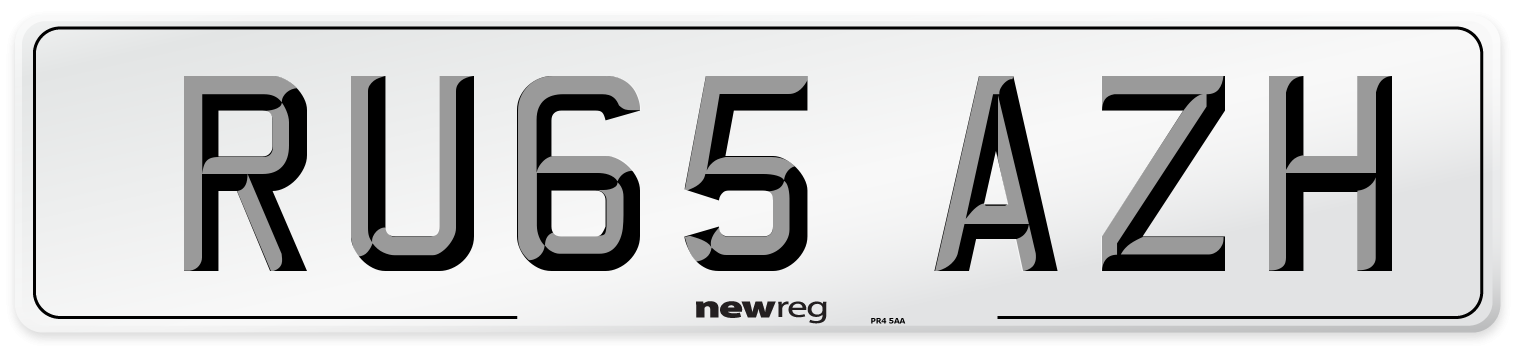 RU65 AZH Number Plate from New Reg